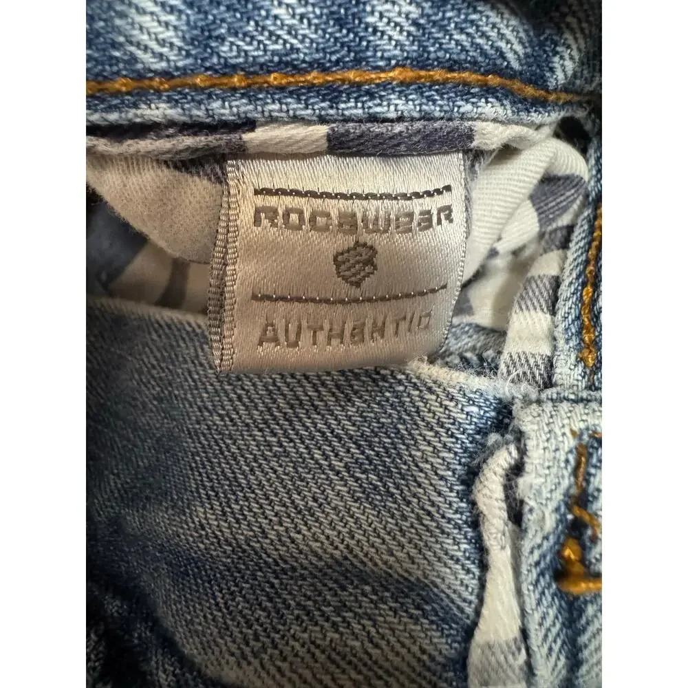 Rocawear Y2K Light Wash Denim Jean Shorts Men’s 34 Hip Hop Baggy